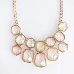 Ombre Mint HoneyComb Faceted Geo Stone Necklace